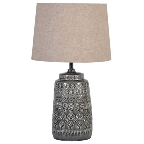 Athena Lamp with Taupe Linen Shade