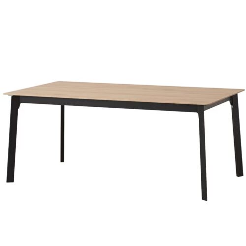Extendable table, oak/black,