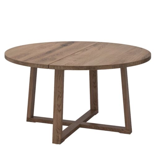 Table, oak veneer brown stained