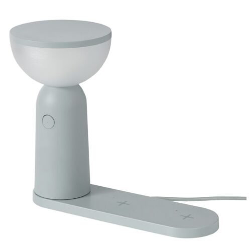 LED mobile lamp w wireless charging, dimmable light grey-blue