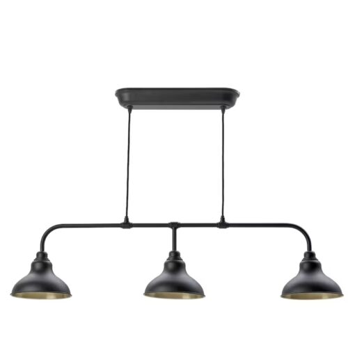 Pendant lamp with 3 lamps, black