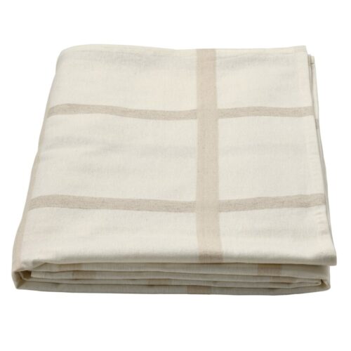 Tablecloth, beige/white,