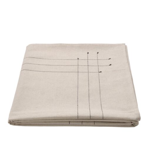 Tablecloth, dark grey/natura