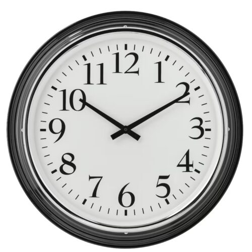 Wall clock, low-voltage/black