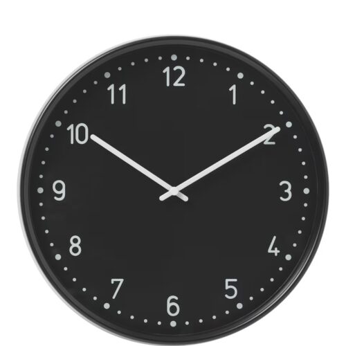 Wall clock, low-voltage/black