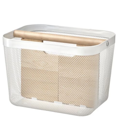 Basket with compartments, white